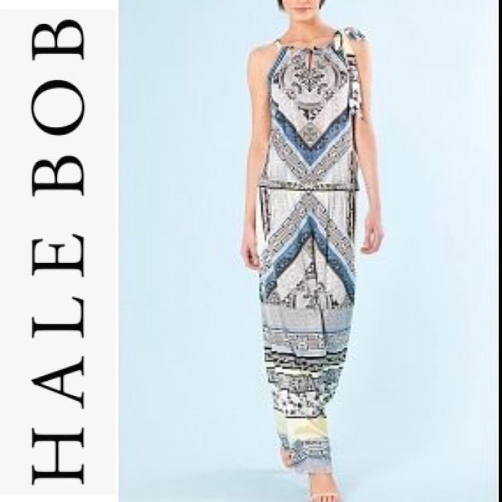 "Hale Bob" multi print silk maxi dress